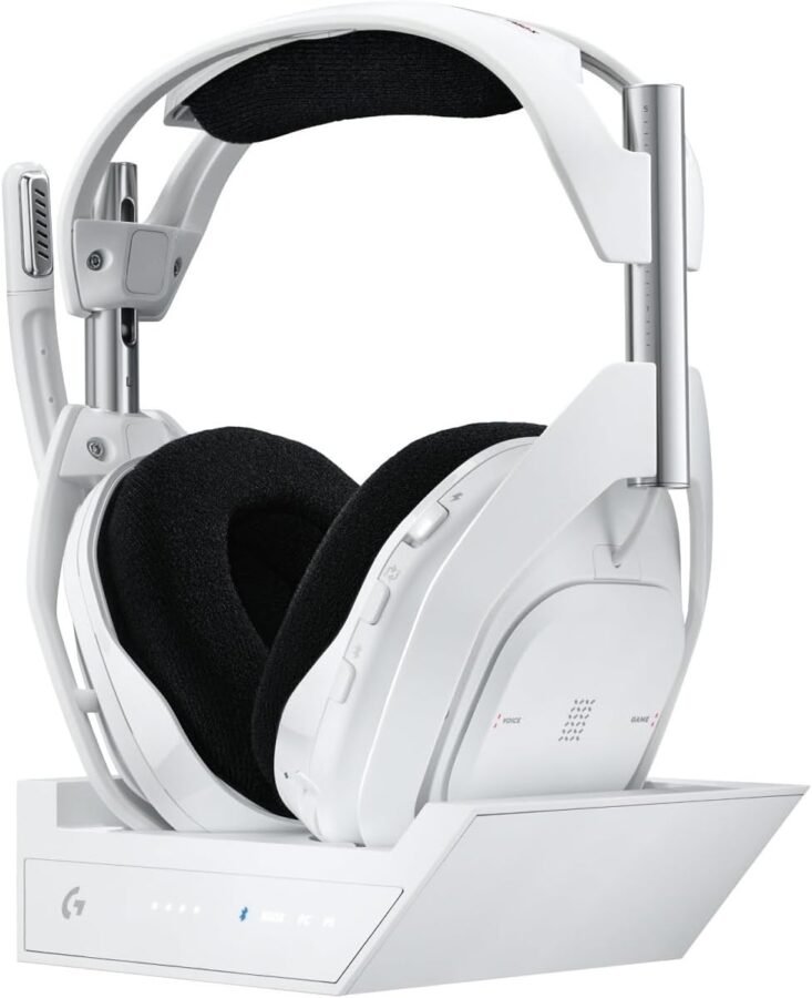 Logitech G Astro A50 X Casque Gaming sans Fil Lightspeed + Station d'accueil, Pro-G GRAPHÈNE, PLAYSYNC pour la Xbox Series X-S + PS5 + PC/Mac, Bluetooth, Dispositif de Relais HDMI 2.1, Blanc