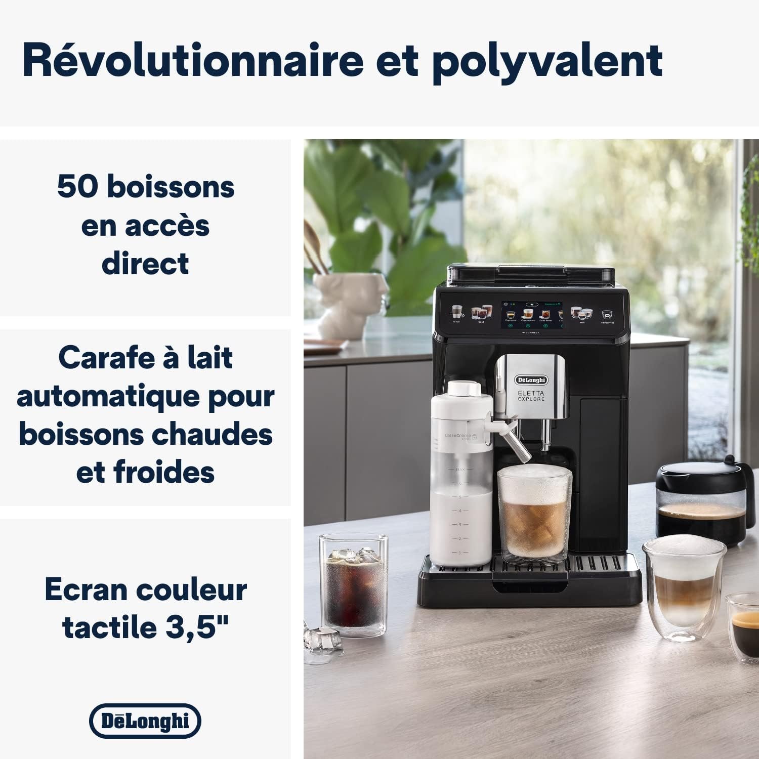 De'Longhi Eletta Explore Cold Brew ECAM452.67.G, Machine à Café Barista avec LatteCrema Hot and Cool, Machine à Espresso, Machine à Café Automatique, Extraction Froide, Pot à Café Inclus, Gris Foncé – Image 5