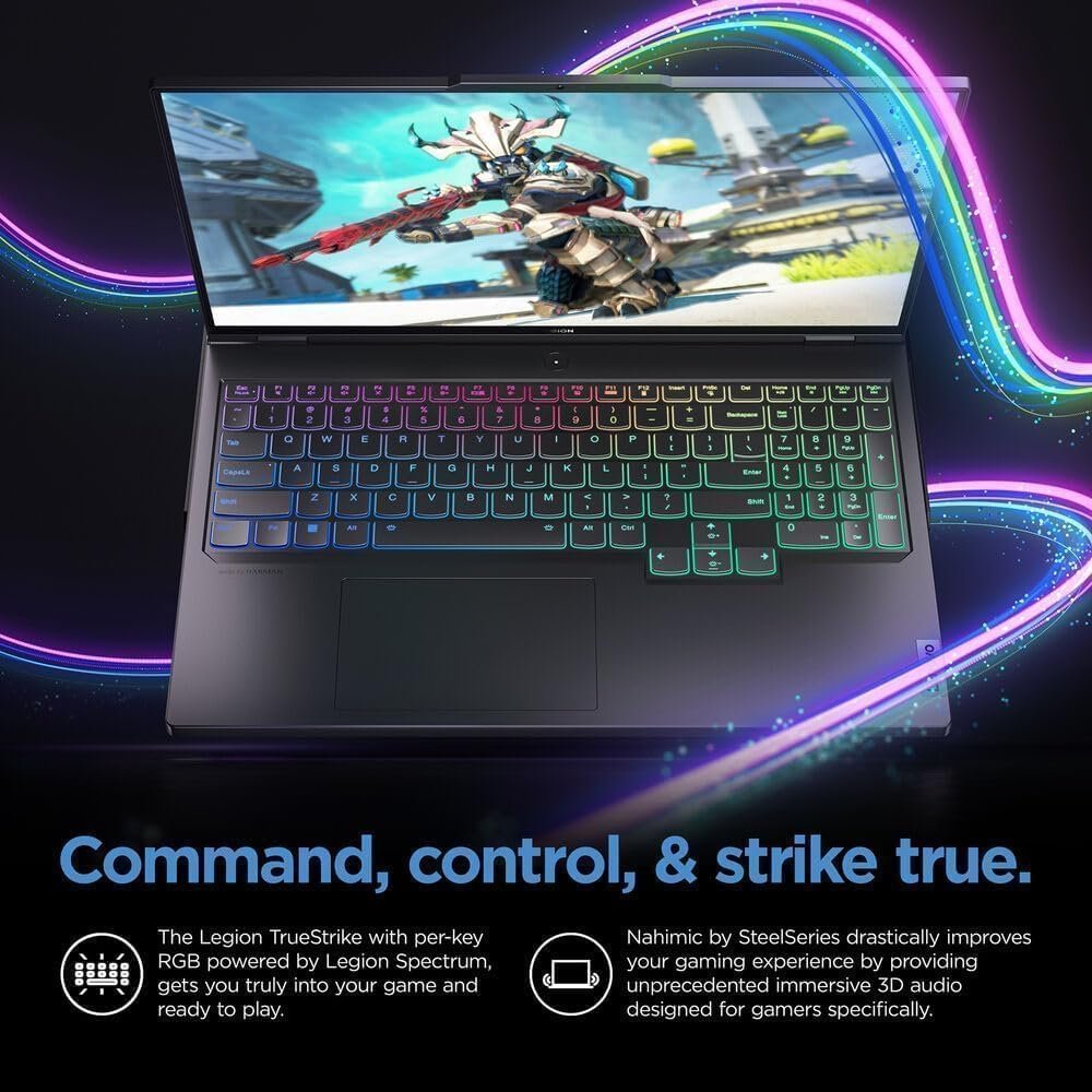 Ordinateur portable de jeu Lenovo 2024 Legion Pro 7, écran 16" QHD+ 240 Hz, Core i9-13900HX de 13e génération (24 cœurs), NVIDIA GeForce RTX 4080, 32 Go de RAM, SSD 1 To, Wi-Fi 6, clavier rétroéclairé, Windows 11 Pro – Image 2