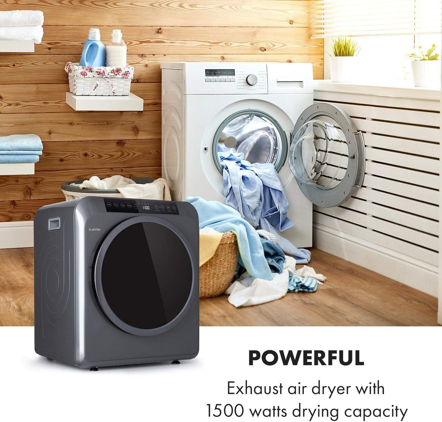 KLARSTEIN EZ Dry - Sèche-linge par extraction, chargeur frontal, 1500 W, pose libre/encastré, 6 kg – Image 3